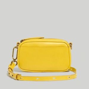 Madewell Yellow Leather Carabiner Mini Crossbody Bag
